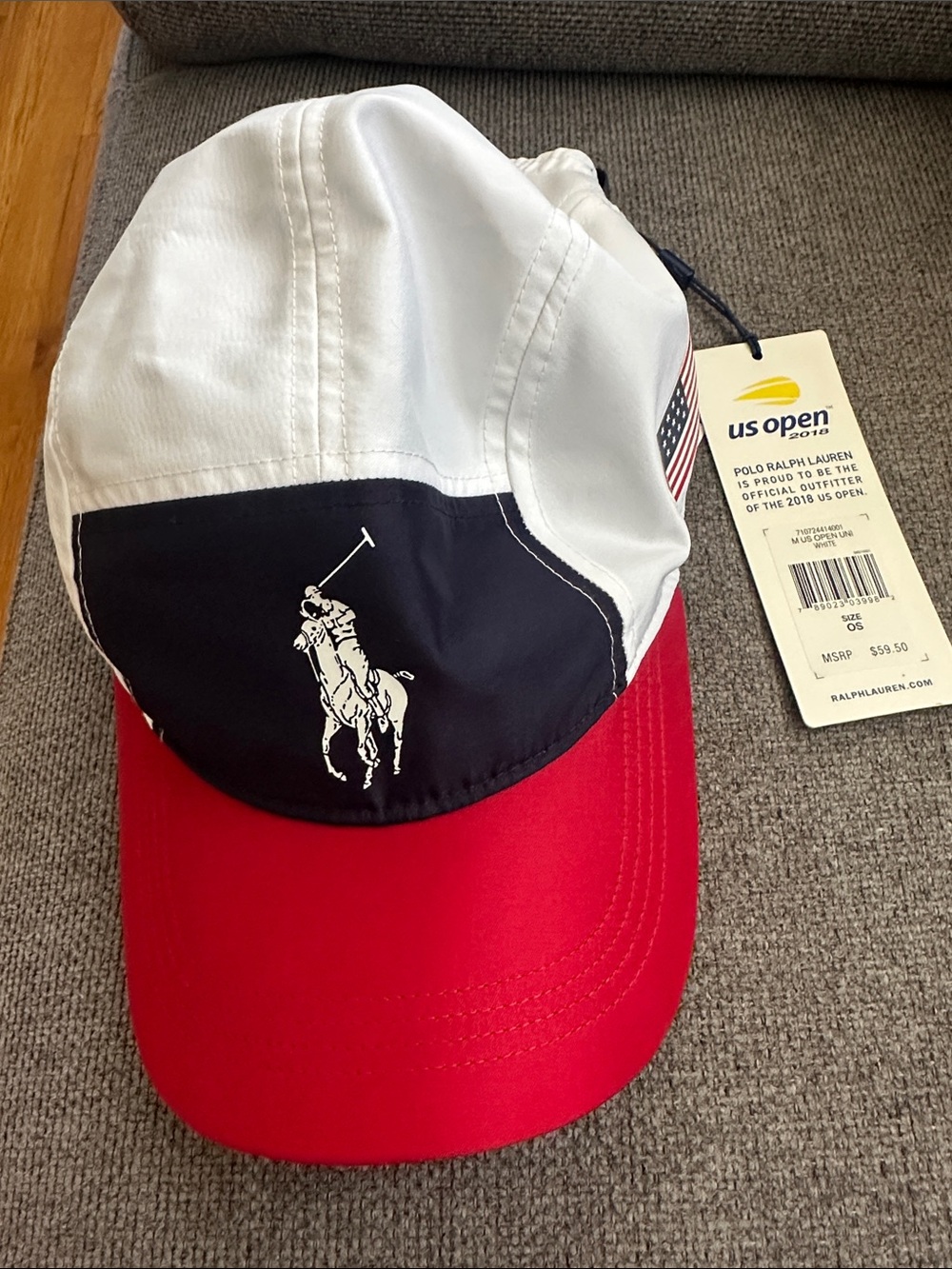 U.S. Polo Assn. Tricolor Polo Cap in White, Navy, Red